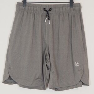LEGENDS Gray Pull On Athletic Shorts Men's Sz Large Unlined Split Hem Drawstring